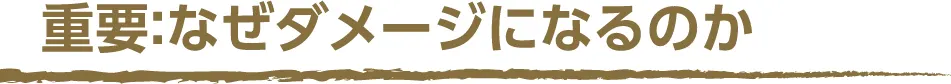 (タイトル)重要:なぜダメージになるのか