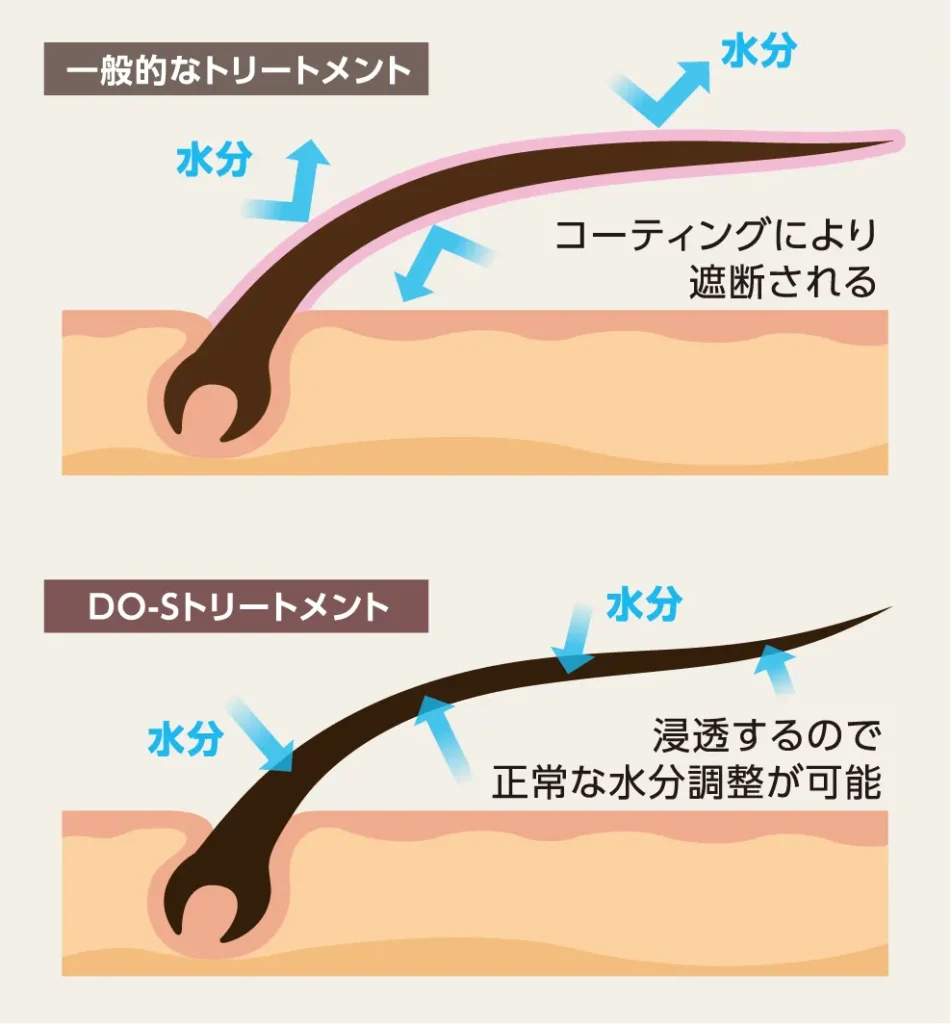 (図解)一般的なトリートメントとDO-Sトリートメントの違い