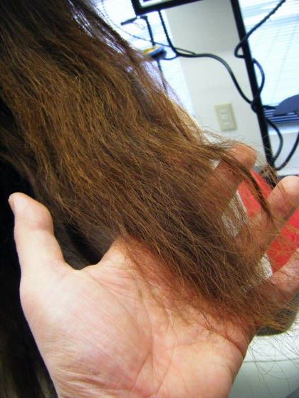 髪の毛を皮膜コーティングすることでヘアダメージすることを示す画像